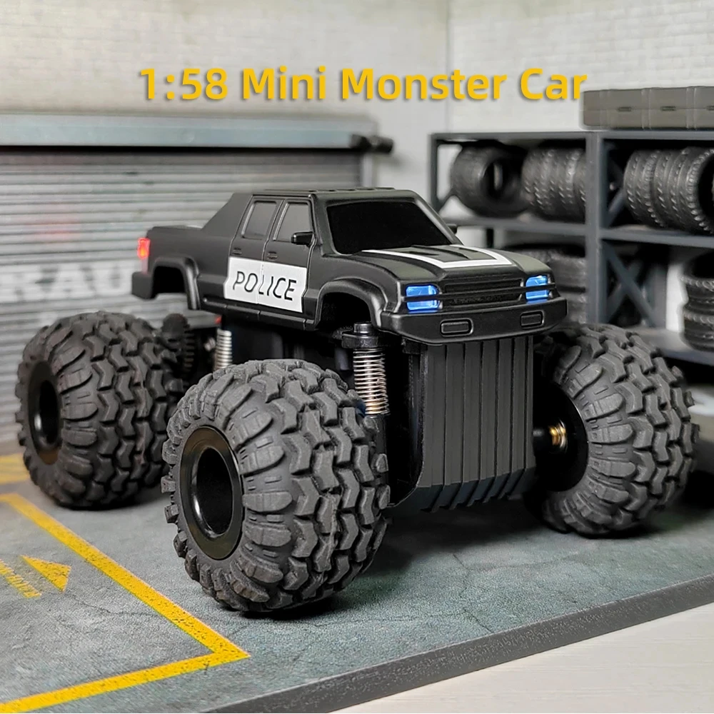 Ldarc M58 1/58 2.4G Mini Remote Control Desktop Monster Car with Accessory Combination for Kids Adults Birthday Gift