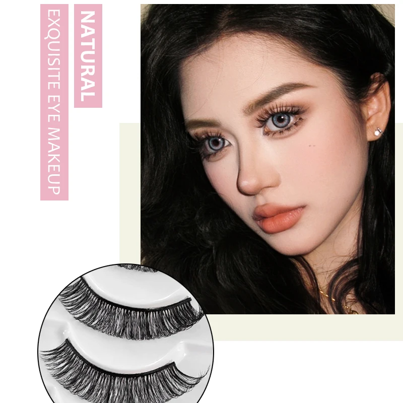 5 Pairs Lashes DD Curl Lashes 3D Mink Eyelashes Reusable Fluffy Russian Strip Lashes Thick Long Soft Eyelash Extension Supplier