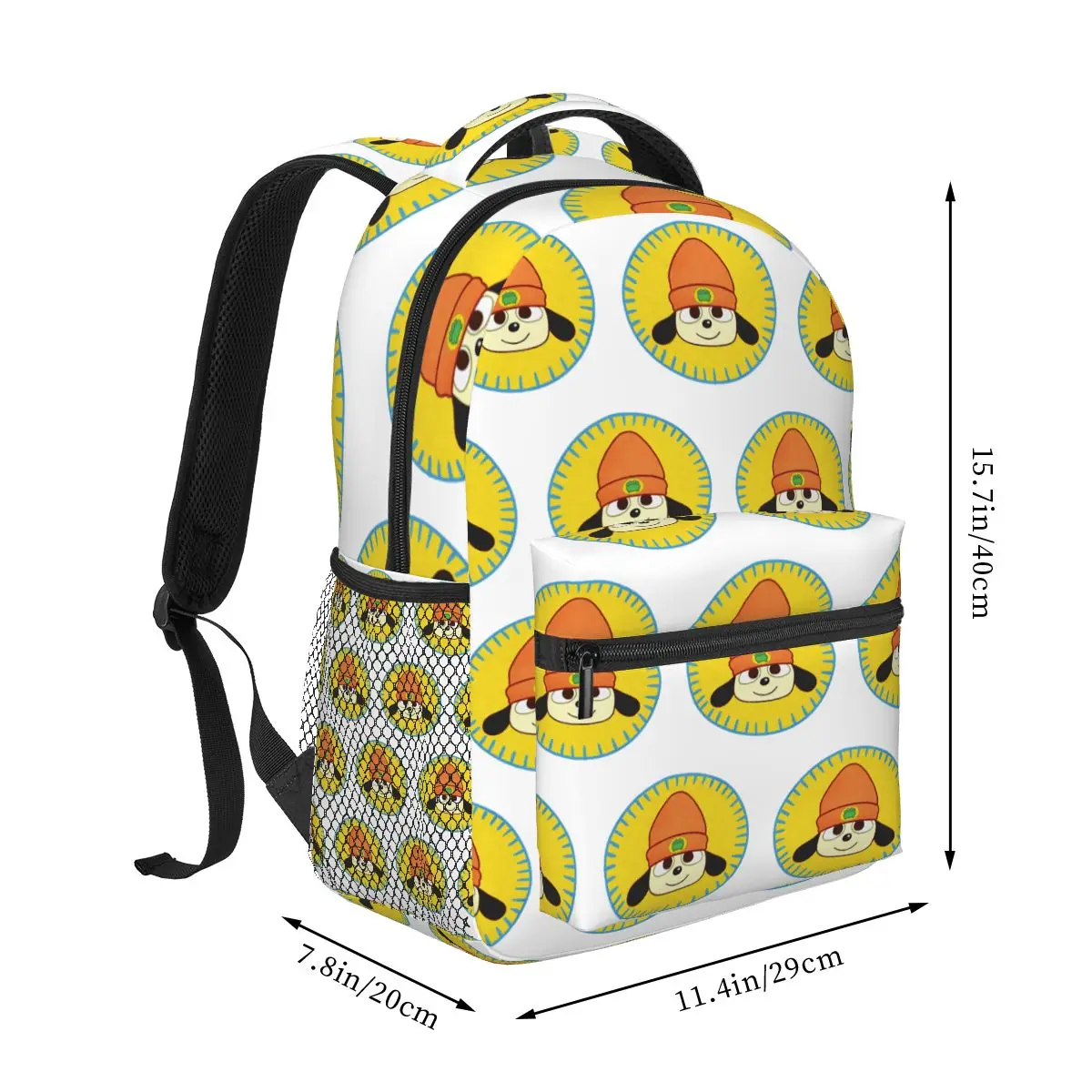 PaRappa The Rapper Patch Backpack Hot Sale Daypack Large Capacity Children BookBag School Bag Shoulder Bags for Men Women
