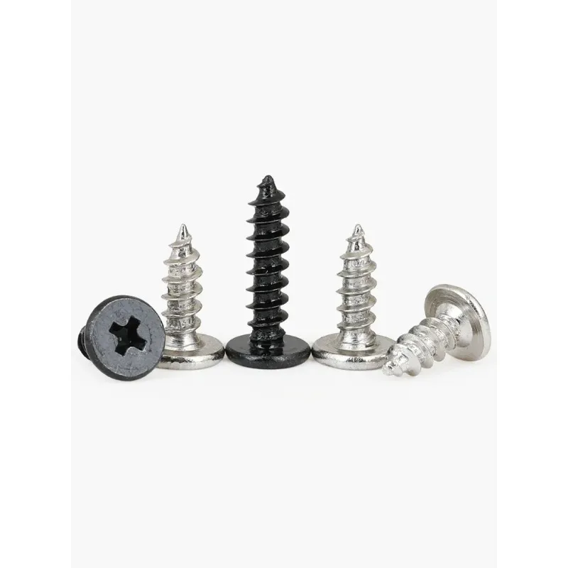 M1.2 M1.4 M1.7 M2 M2.3 M2.6 M3 M3.5 M4 Carbon Steel Cross  Super Ultra Thin Flat Wafer Head Self-tapping Wood Screw