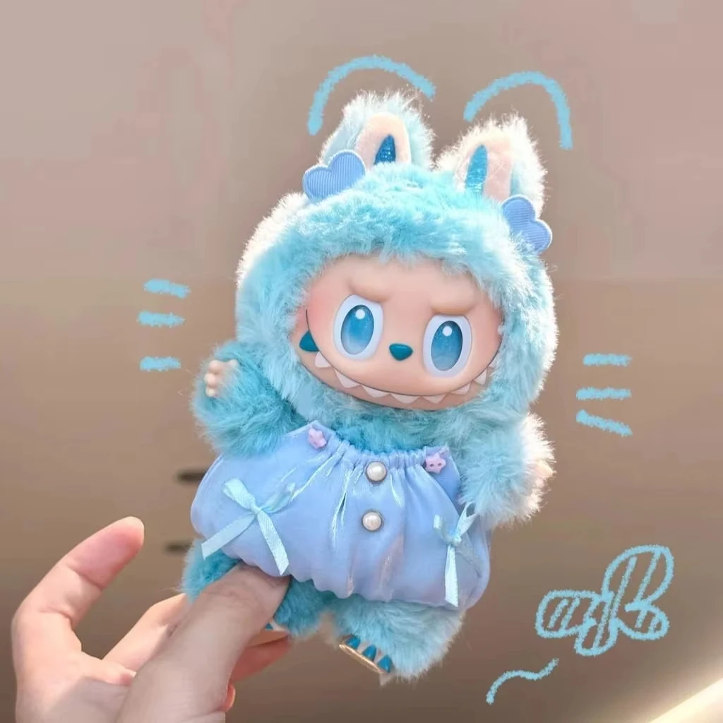 

Labubu 1st-3rd Gen 15/17cm Doll Sweet Outfit Set Fluffy Hooded Costumes Bow - Decorated Dresses & Angel Wings Accessories