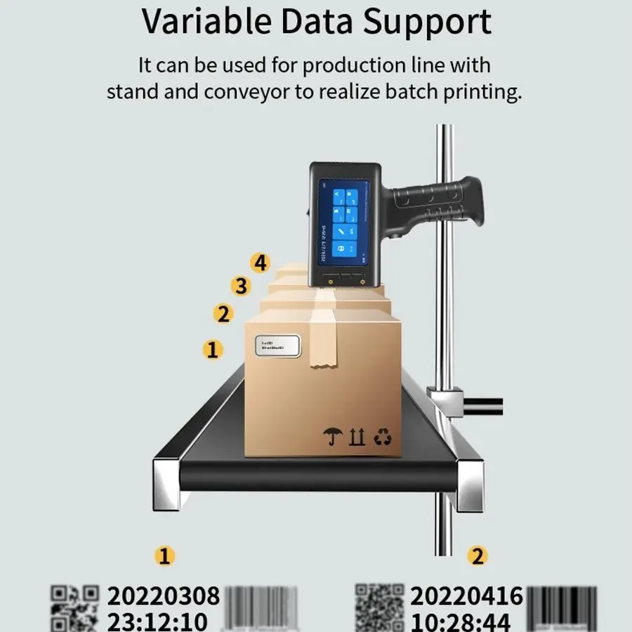 Willita 12.7mm Portable Handheld Inkjet Printer for Batch Number Barcode QR Code Logo Textile Hand Printer Label Coding Machine