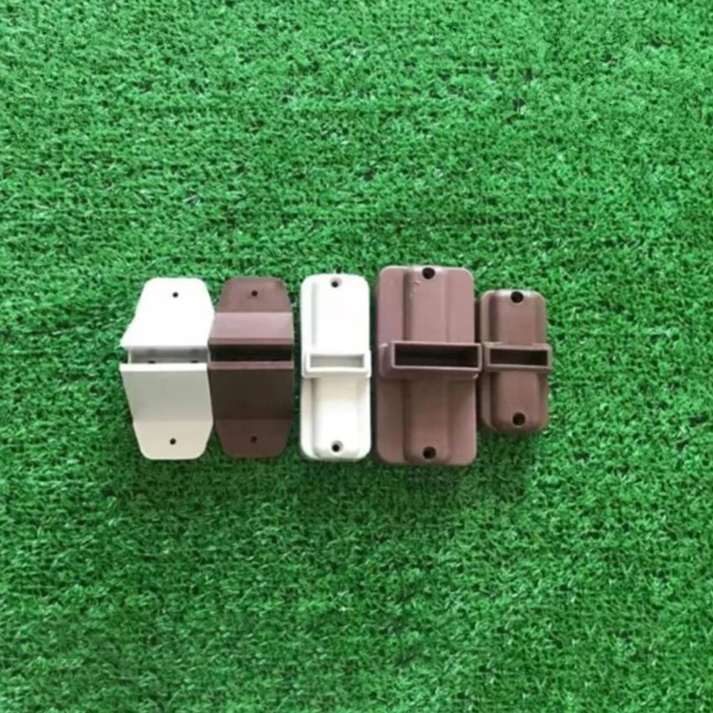 

4 Pcs Fence Base Plastic Garden Supplies Post Stabilizer Brown Color Fence Support Fixing Holes Easy Reinforcement