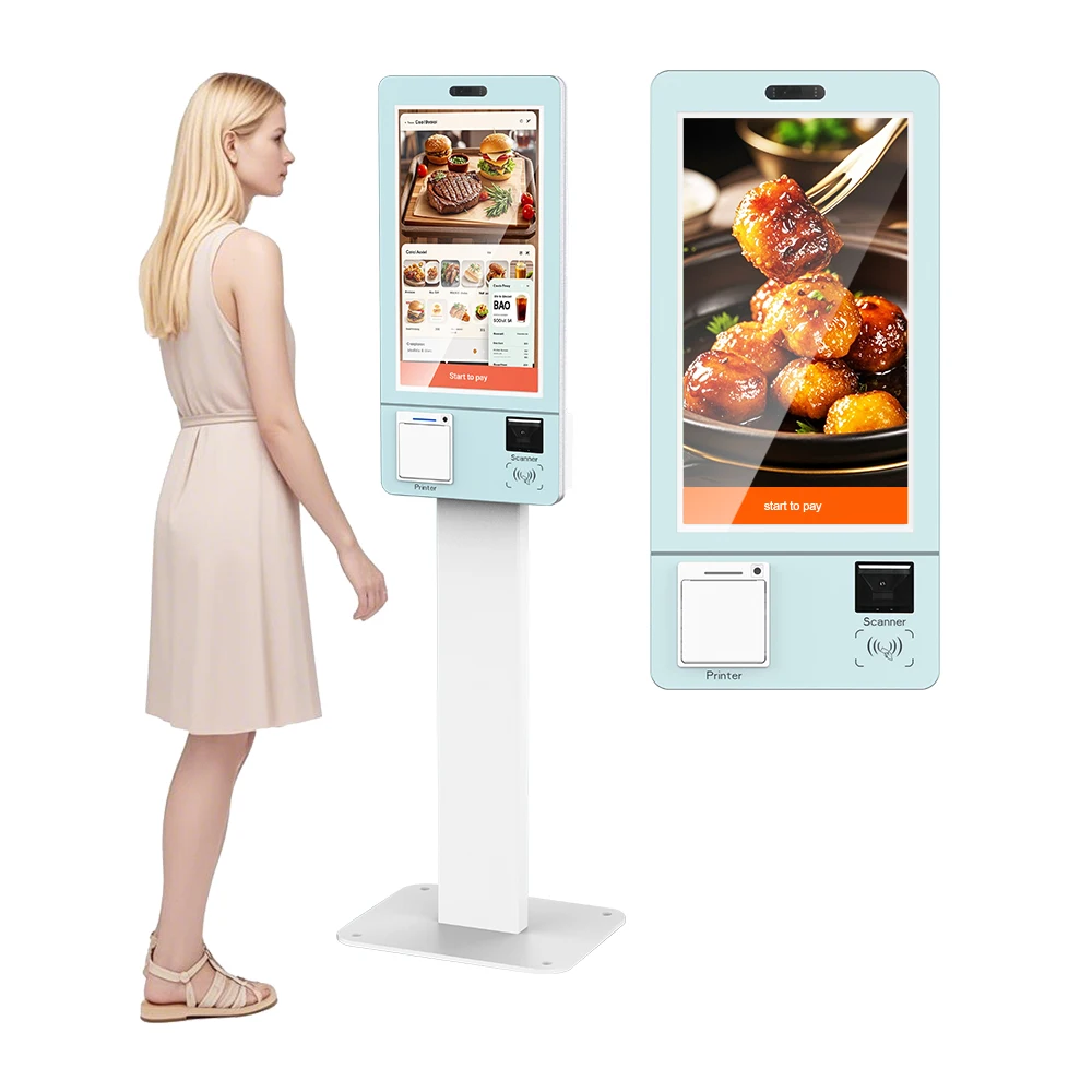 24/32 Inch Restaurant Self Ordering Kiosk Touch Screen POS Terminal Wall Mount/Standing Fast Food Payment Machine