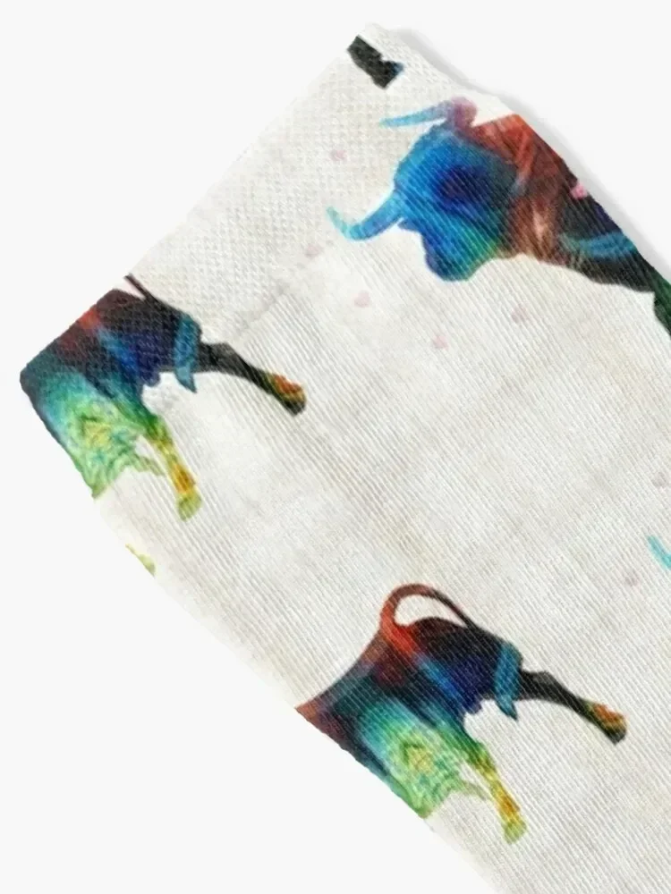 Bull Art Print - Love A Bull 2 - By Sharon Cummings Socks golf Antiskid soccer Male Socks Women's