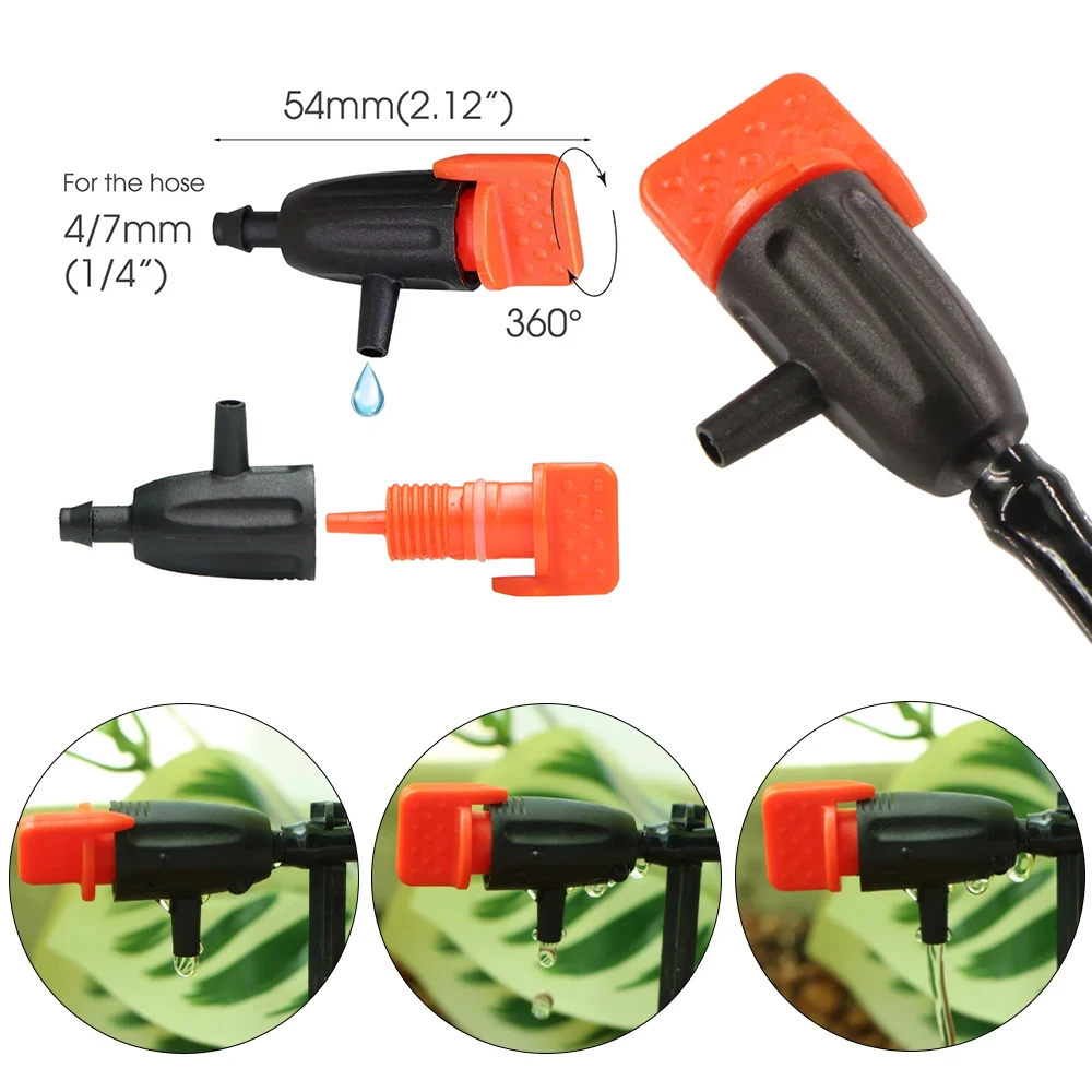 10/20pcs Garden Adjustable Dripper 1/4\