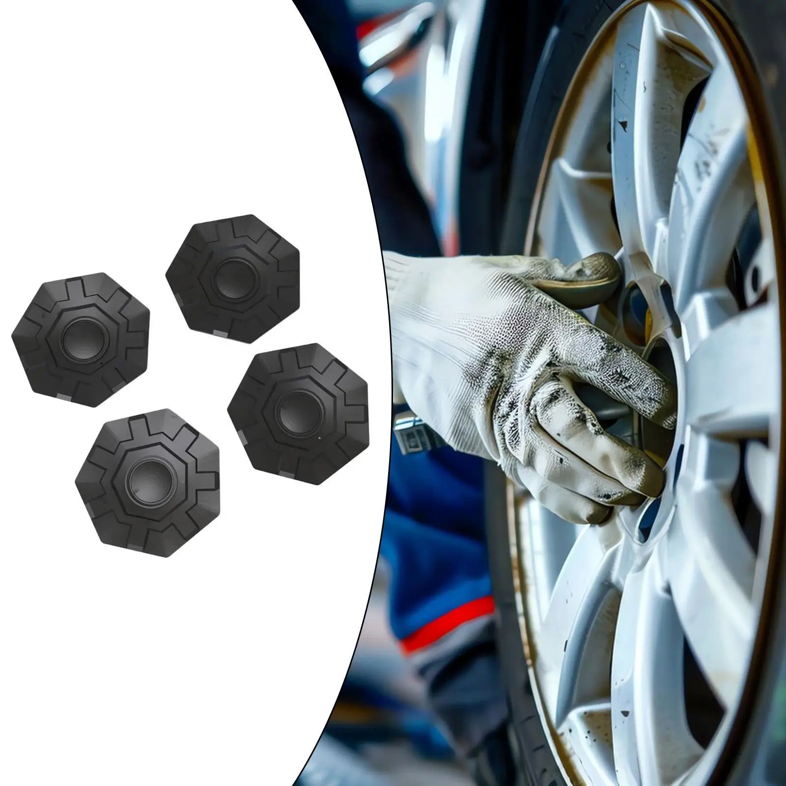 4 Pieces Wheel Center Hub Caps Easy Installation Professional Wear Resistant Multifunction Detachable for Auto Truck Parts