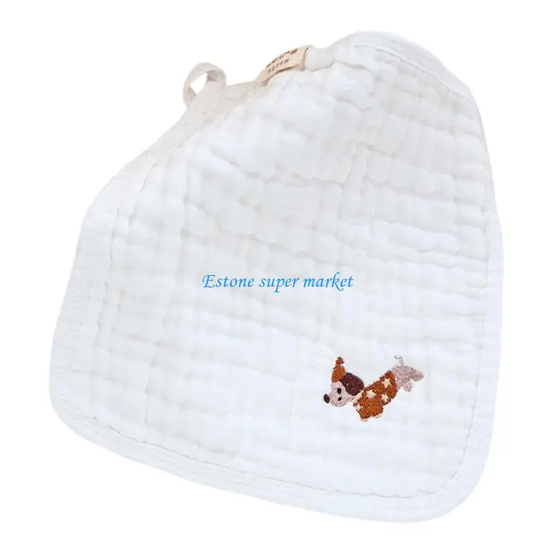 

090B 1Pc/5Pcs Cotton Square Towel for Baby, Cartoon Newborns Mouth Wipe Cloth 6-Layer Infants Burping Cloths 25x25cm