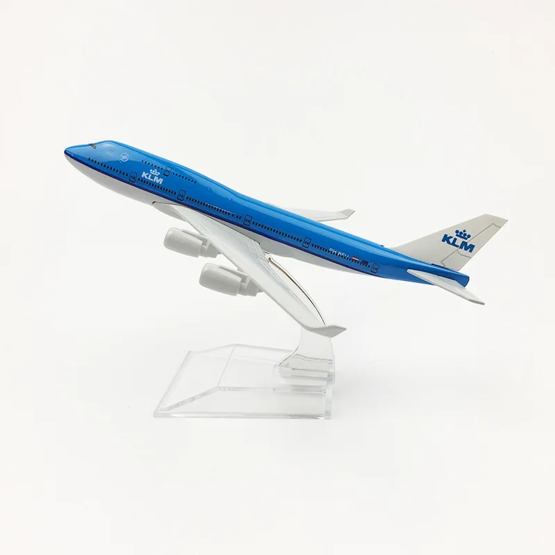 1/400 Scale Aviation KLM B747 Alloy Aircraft Plane 16cm 747 Airplane Model Toys Decoration Children's Collection Gifts