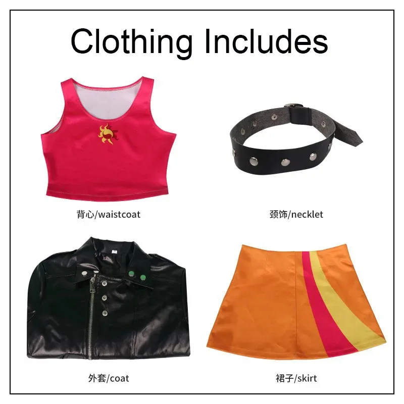 

aaa12 3Sunset Shimmer Косплей Костюм Аниме Equestria Girls Парики Головные уборы LittlePony SS Кожаная куртка и комплект с короткой юбкой