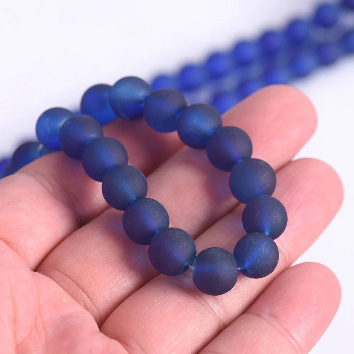 20pcs Matte Red/Blue/Green Round 10mm Jelly-Like Coated Glass  Loose Beads For Jewelry Making DIY Bracelet Crafts Findings