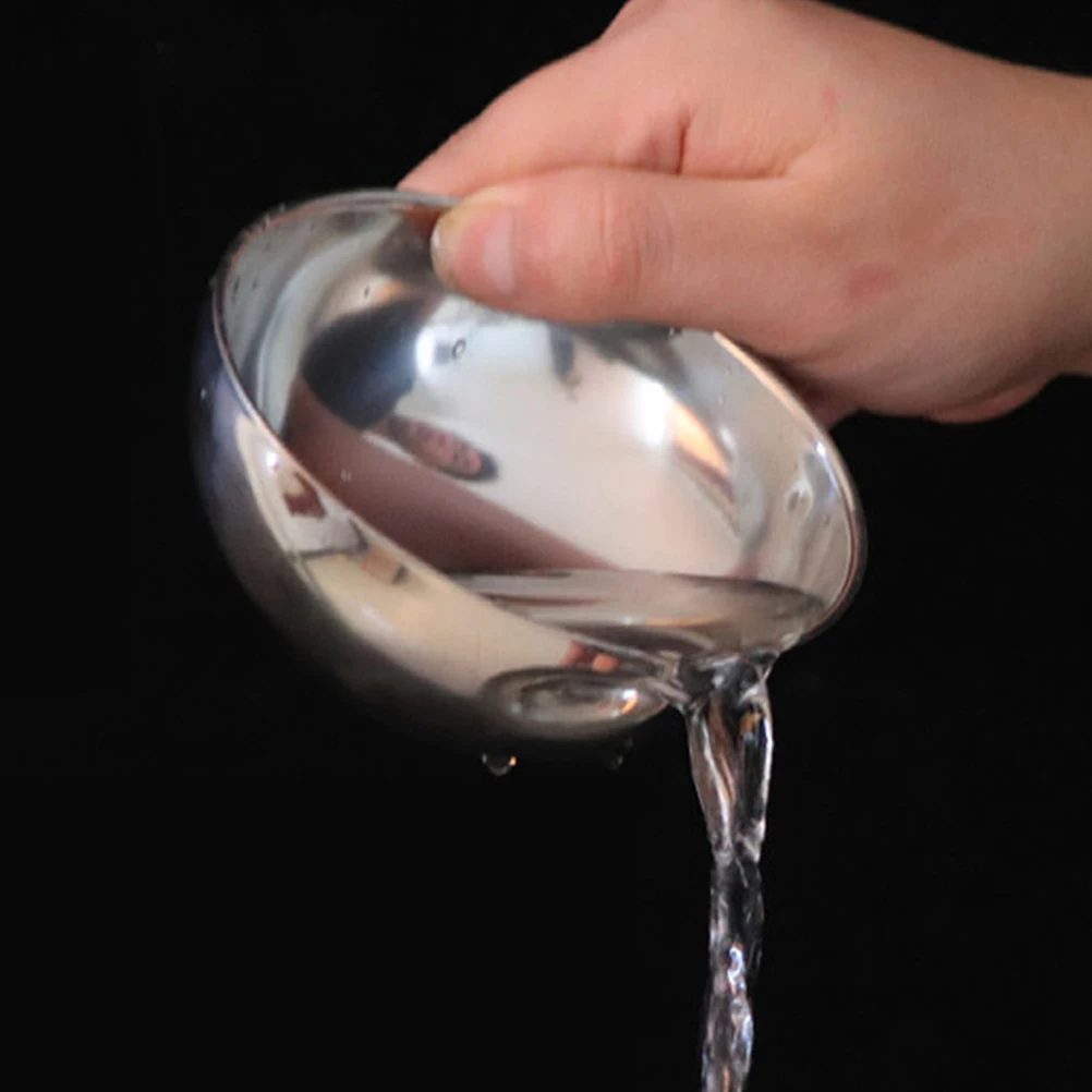 

2 Pcs Toy Double Bowl Water-out Props Child Party Stainless Steel Trick Clear