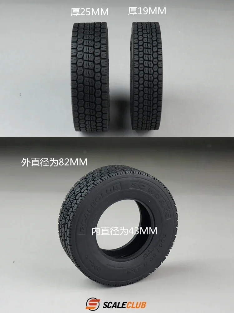 RC 1/14 1 Paar LKW-Simulationsreifen für Tamiya für Scania Man Actros LKW Anhänger Kipper DIY-Teile – Detail 11