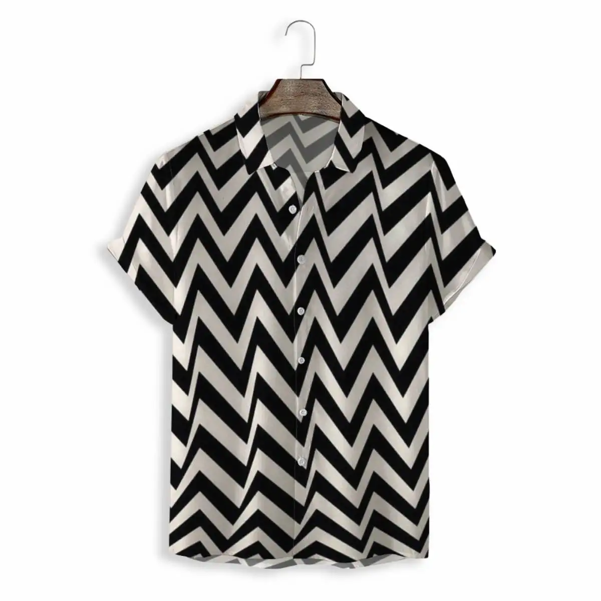 

Men's printed casual short-sleeved shirt rhombus graphic fashion personalized top