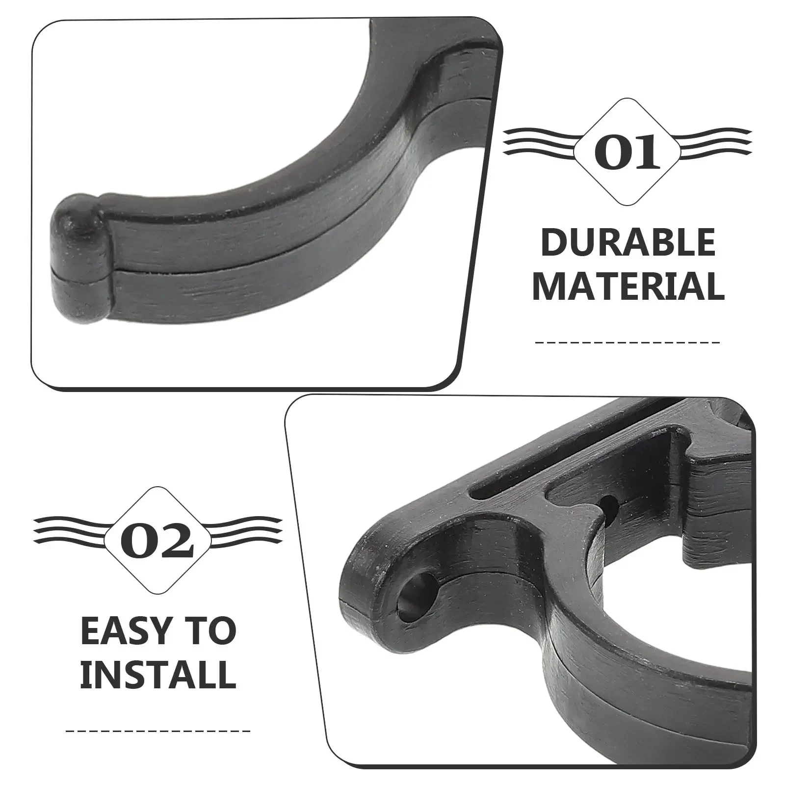 Black Nylon Plastic Pipe Clamp Fastener Suitable for 38~42mm Marine Boating Hardware Accessories image 4