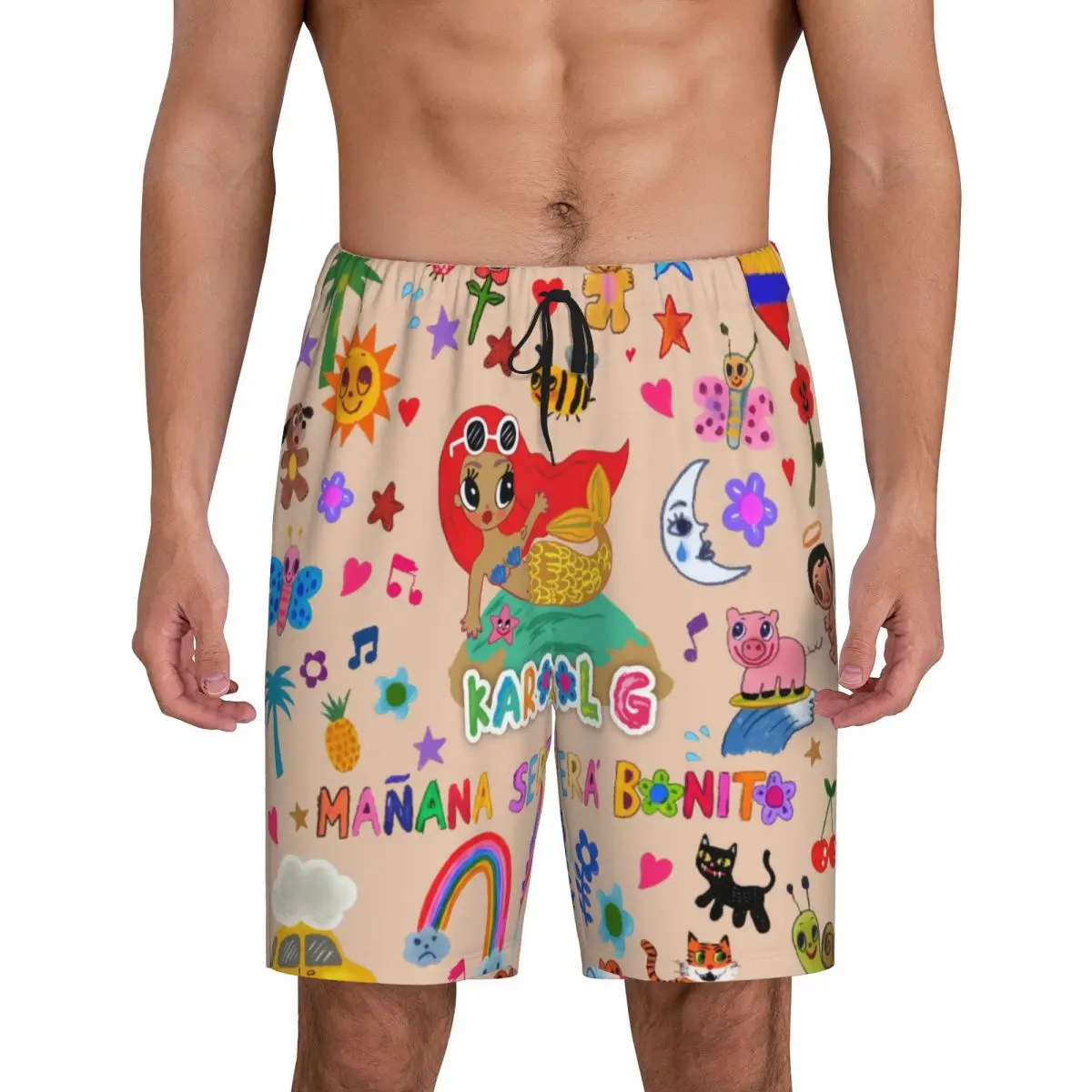 

Custom Print Men Karol G Pajama Bottoms Reggae Ainger Sleepwear Pjs Sleep Shorts with Pockets