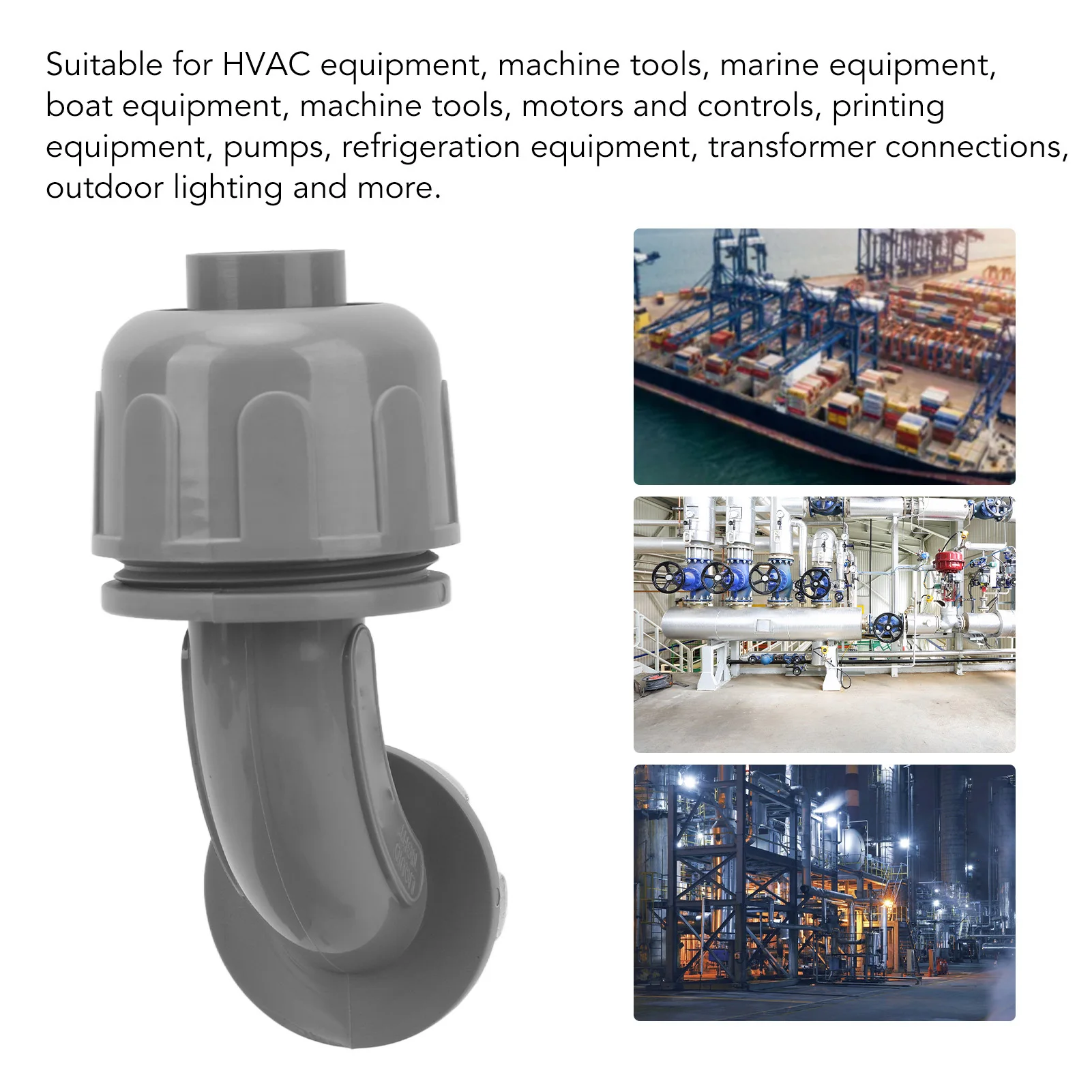 100PCS Liquid Tight Connector 1/2 นิ้ว 90 องศา PVC Non Metallic ท่อไฟฟ้า Connector