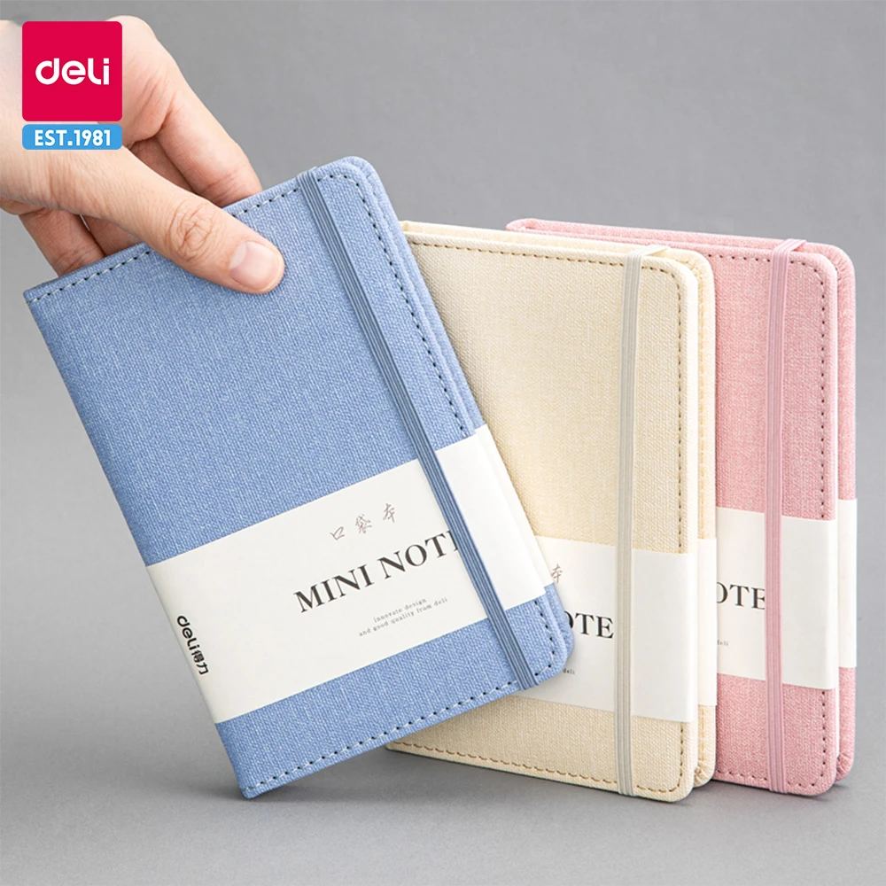 Deli Mini Notebook A7 Pocket Planner Weekly Notepad Journal 96Sheet SFor Agenda 2023 Memo Pads Stationery Office School Supplies