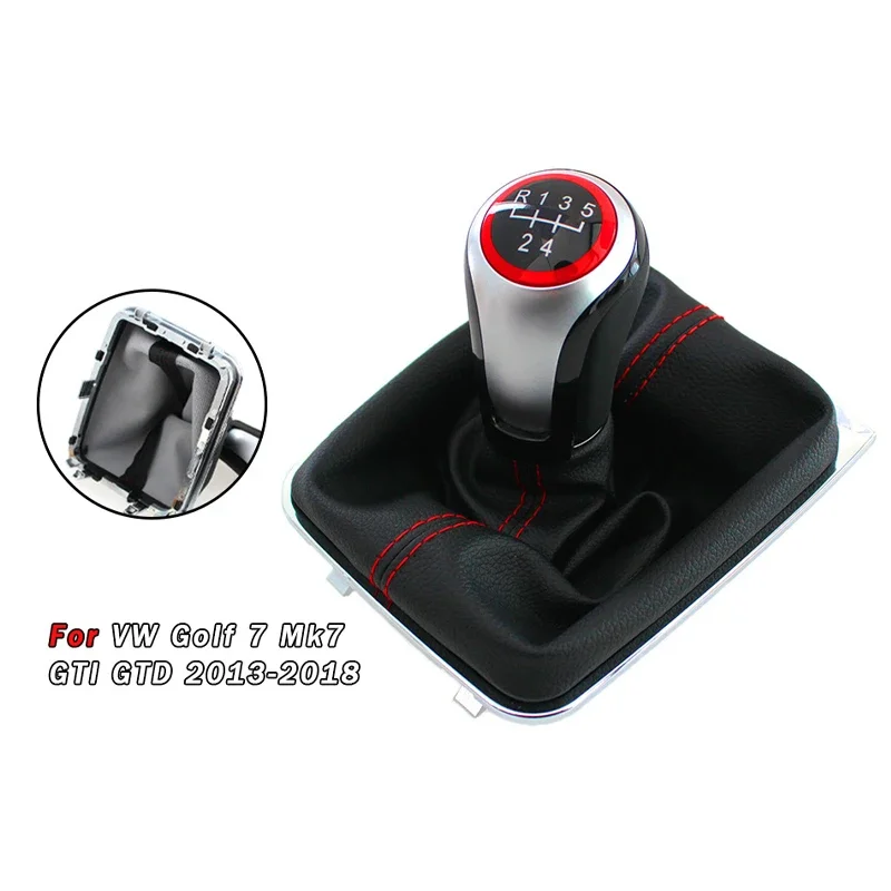 

5/6 Speed Manual Gear Shift Knob & Dust Boot for VW Golf 7 MK7 GTI GTD 2013-2018 - Transmission Lever Car Interior Accessories