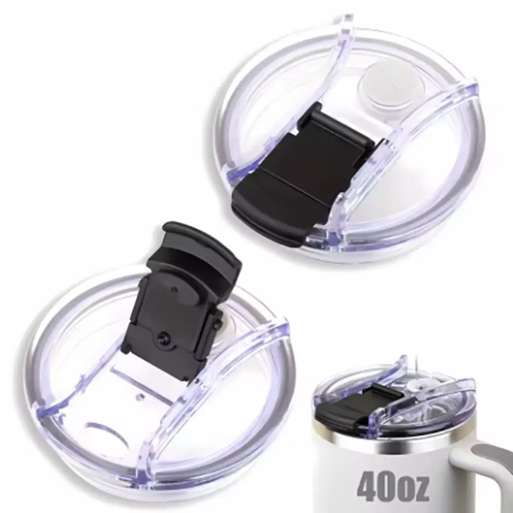 Tapa de vaso a prueba de fugas, a prueba de derrames con agujero de paja, tapa de taza de coche, cubierta abatible de plástico, diseño de vaso, tazas térmicas, 2 uds.