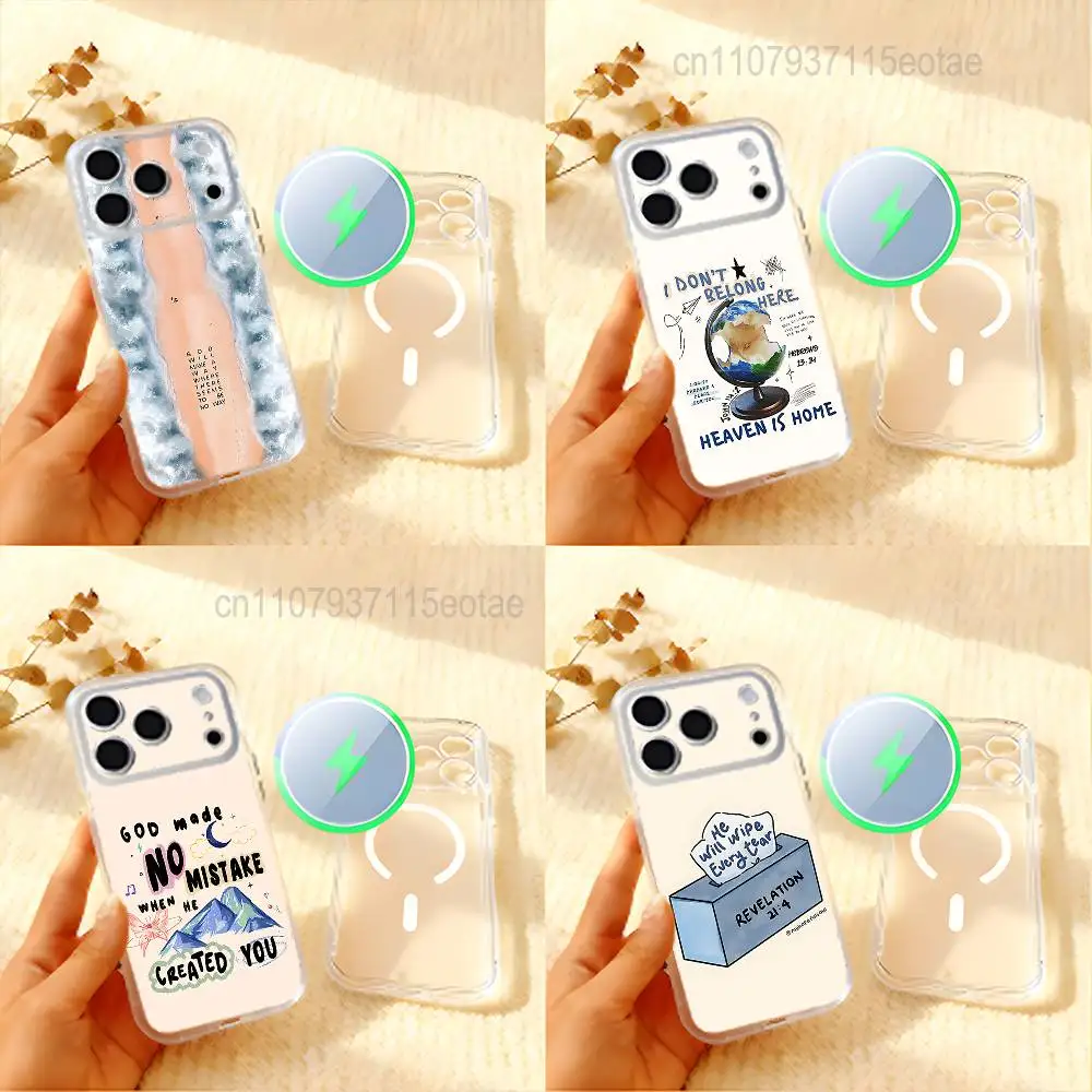 

God Jesus Bible Verse Quotes For iPhone 11,12,13,14,15,17,16,Pro,Plus,E,Max,Air,Mini Clear Magnetic Frosted Cover