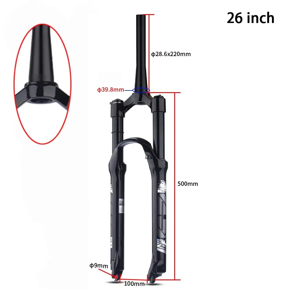 BOLANY XC Mountainbike-Gabel mit Luftfederung, 120 mm Federweg, Schnellspanner, 26, 27,5, 29 Zoll, Luft- und Ölfederung, fernbedienbare Fahrradgabel