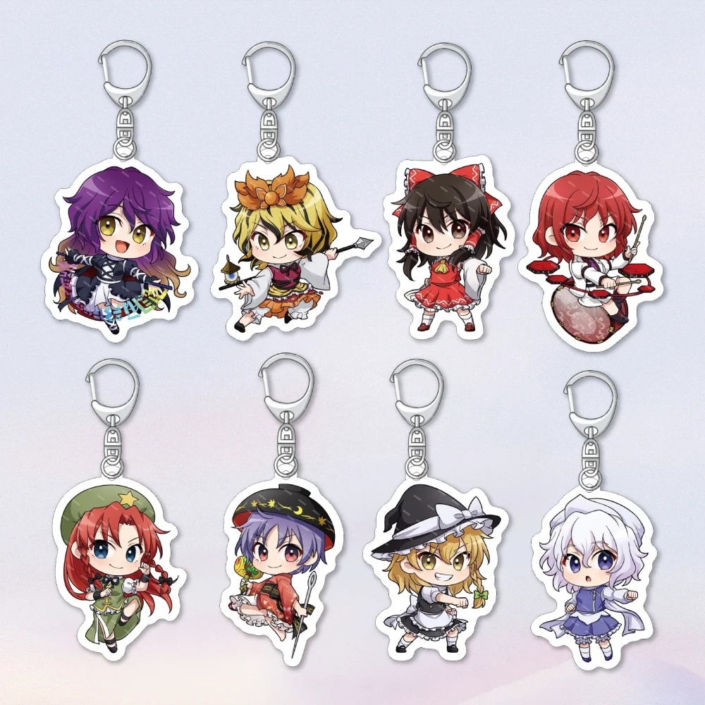 

Diy Custom TouHou Project Acrylic Keychain Anime Peripherals Q Version Cute Cartoons Creative Backpack Pendant Girl Jewelry Gift