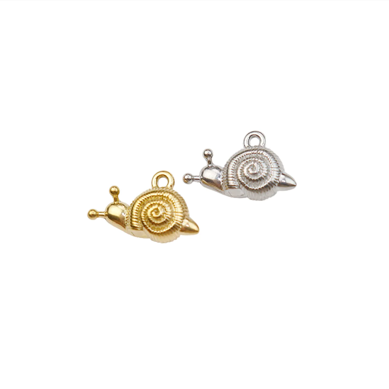5pcs Stainless Steel Snail Jewelry Charms Necklace Accessory Hand Making High Quality Vacuum Plated WaterProof