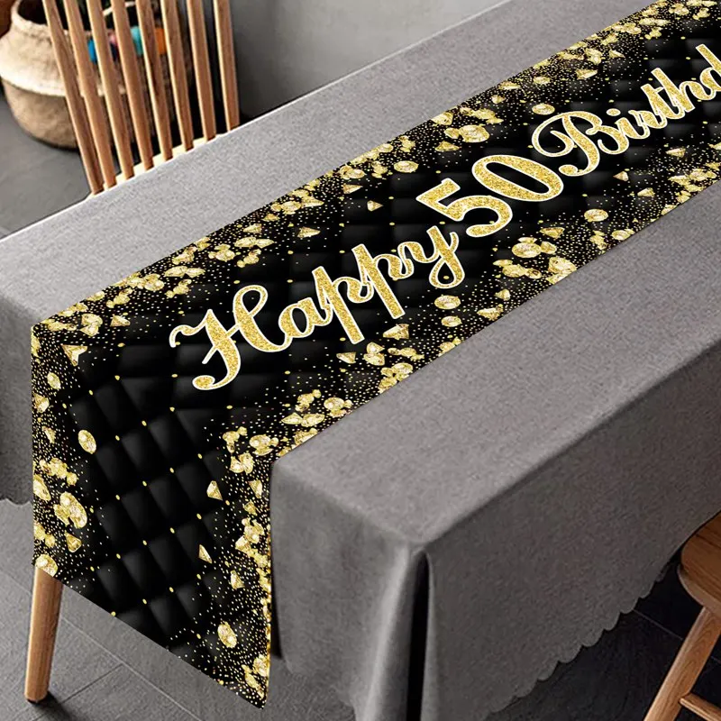 Bannière de fond de toile de fond joyeux 50e anniversaire pour hommes, serviette, ballon, rideau de porte, décor de fête d\'anniversaire des