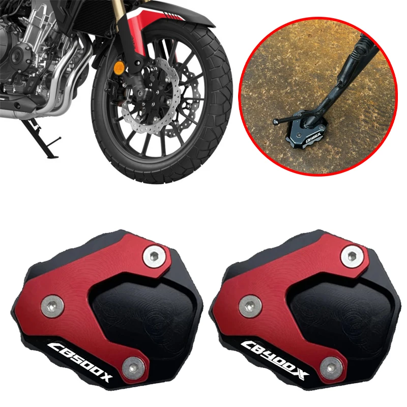 

Motorcycle Foot Side Stand Pad Enlarger Support Kickstand Column Auxiliary Expand Broaden Fit For HONDA CB500X CB400X 2013-2023