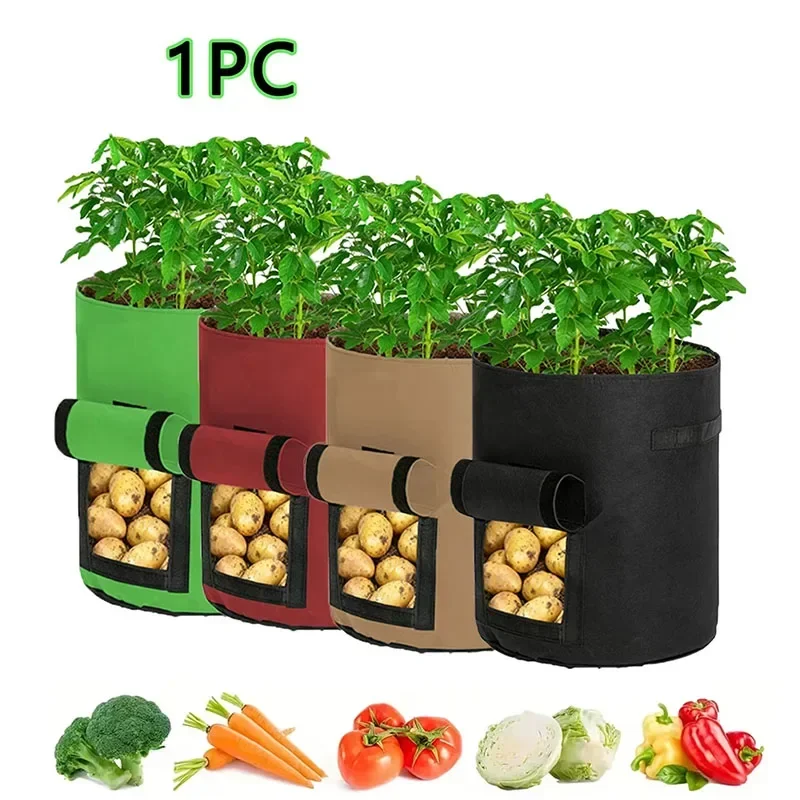 1 5/7-Gallon Large Vegetable Diameter Potato Planting Bag Non-Woven Fabric Planting Bag For Vegetables Seedlings And Root Crops