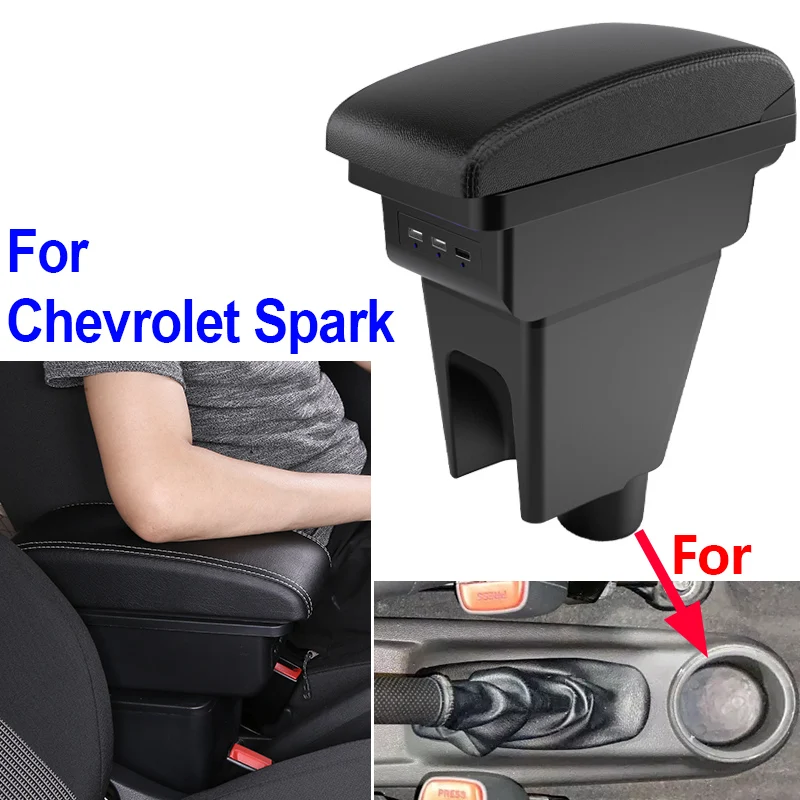 

Car interior accessories For Chevrolet Spark 3 interior dedicated seat armrest central storage box with USB easy installation