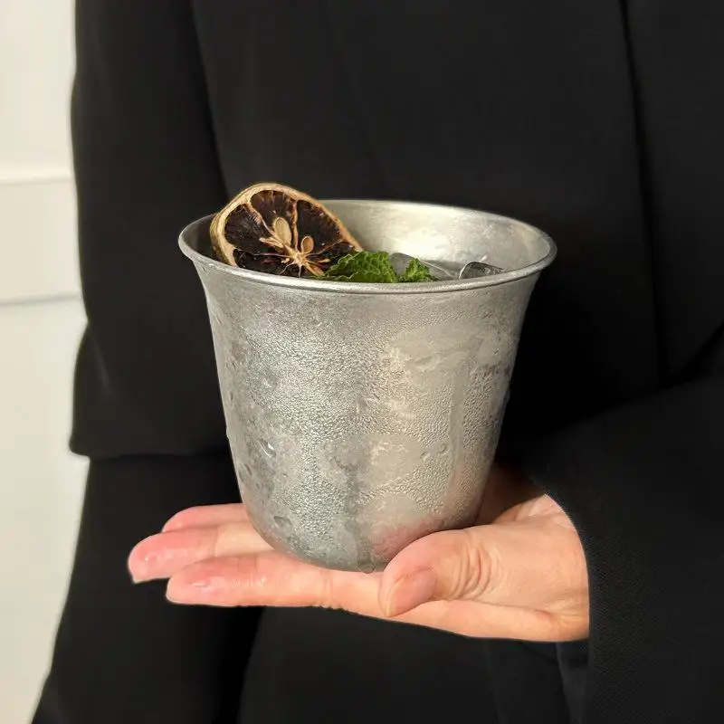 #New.Retro Matte Stainless Steel Cups,Metal Drinking Tumblers,Shatterproof Cups for Cold Drinks,Cocktails,and Outdoor Activities