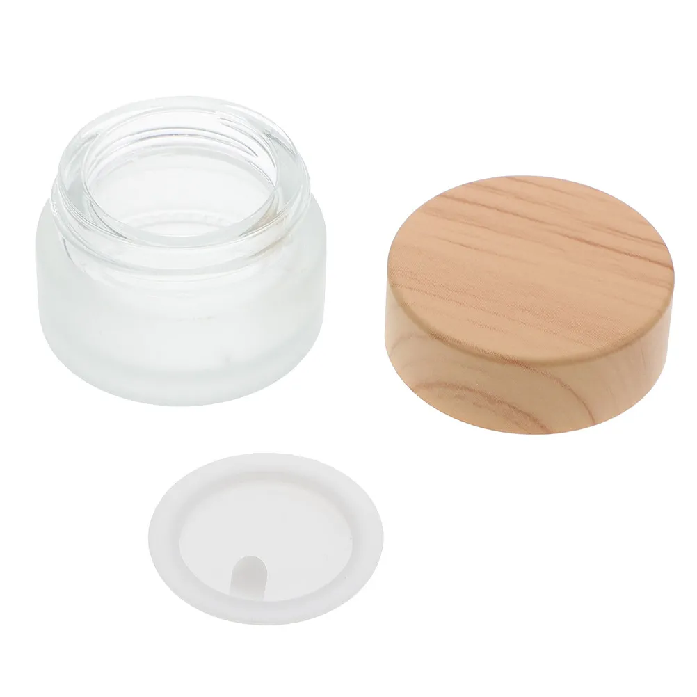 Glass Manicure Pen Cleaning Cup with Lid Premium Wood Small Nail Art Liquid Container Nail Salon Powder Mixing Tool Reusable view 4