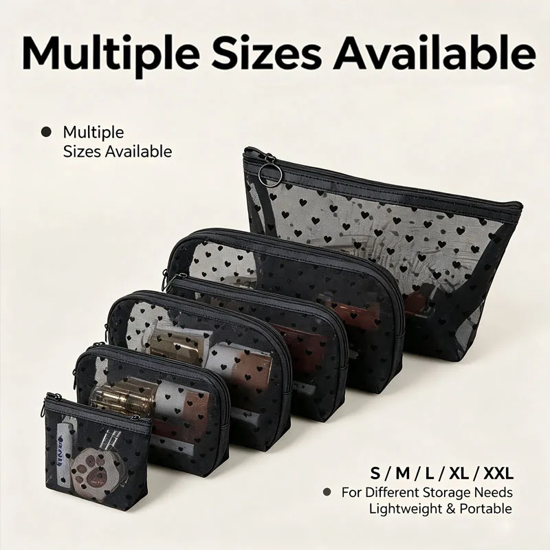 Toilet Bags Ladies Mesh Pouch Makeup Pouch Small Mini Cosmetic Bag for Bag Daily Carry Small Hygiene Storage Bag HZB23