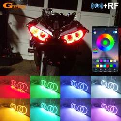 ヤマハyzf R6 2003 2004 2005 2006 2007 2008 2009 bt app rfリモートマルチカラー超高輝度rgb ledエンジェル · アイズヘッドランプリング