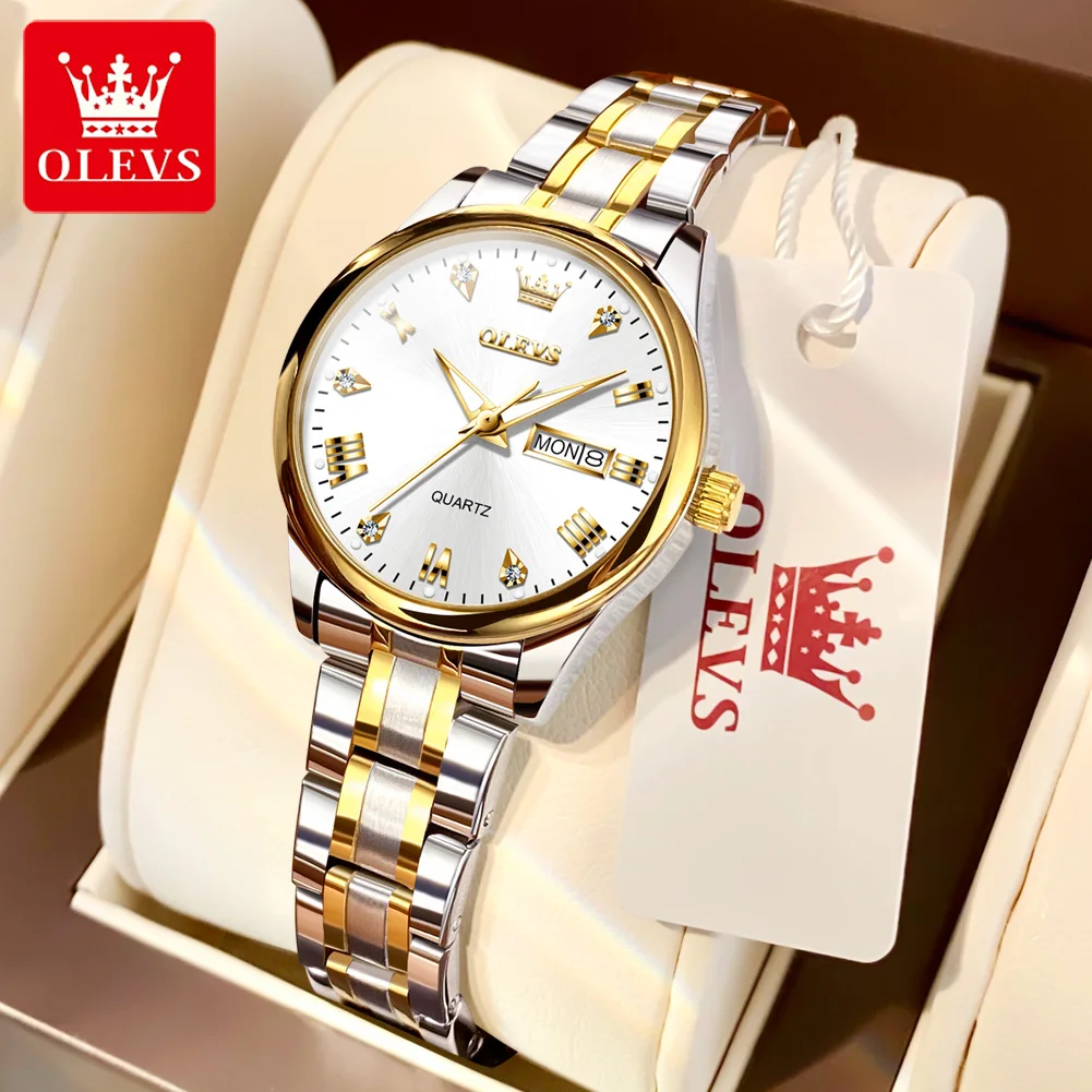 OLEVS Original Fashion Quartz Watch for Women Waterproof Luminous Luxury Top Brand Female Watches Elegant Ladies Wristwatch 5563