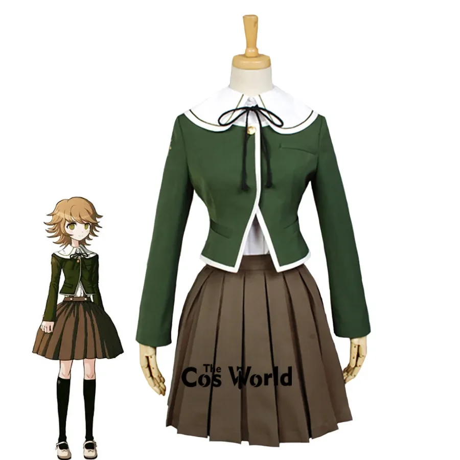 

Danganronpa Fujisaki Chihiro School Uniform Coat Shirt Dress Outfit Anime Cosplay Costumes