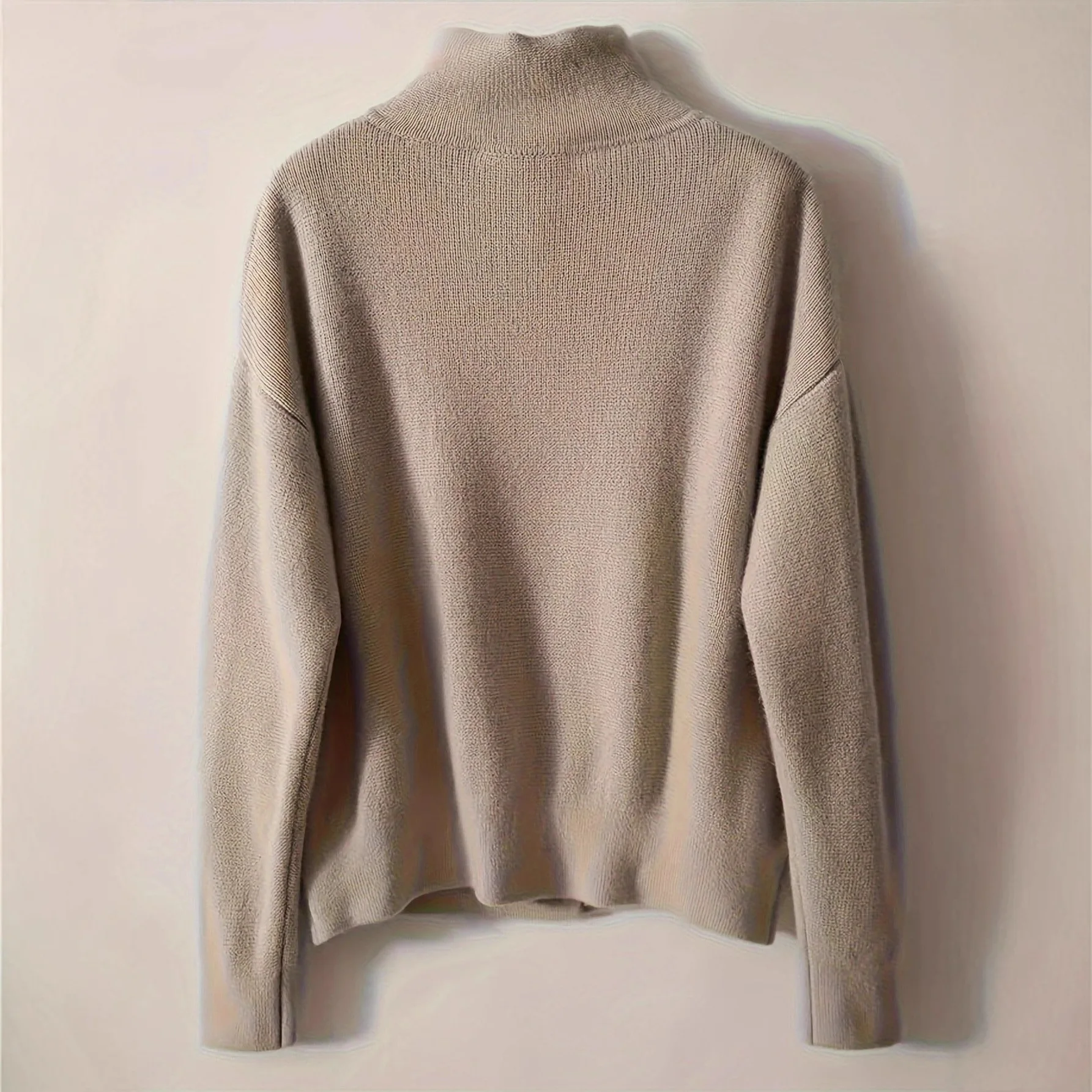 Women's Clothing Versatile Solid Color Casual Single-breasted Stand-up Collar Long-sleeved Knitted Cardigan