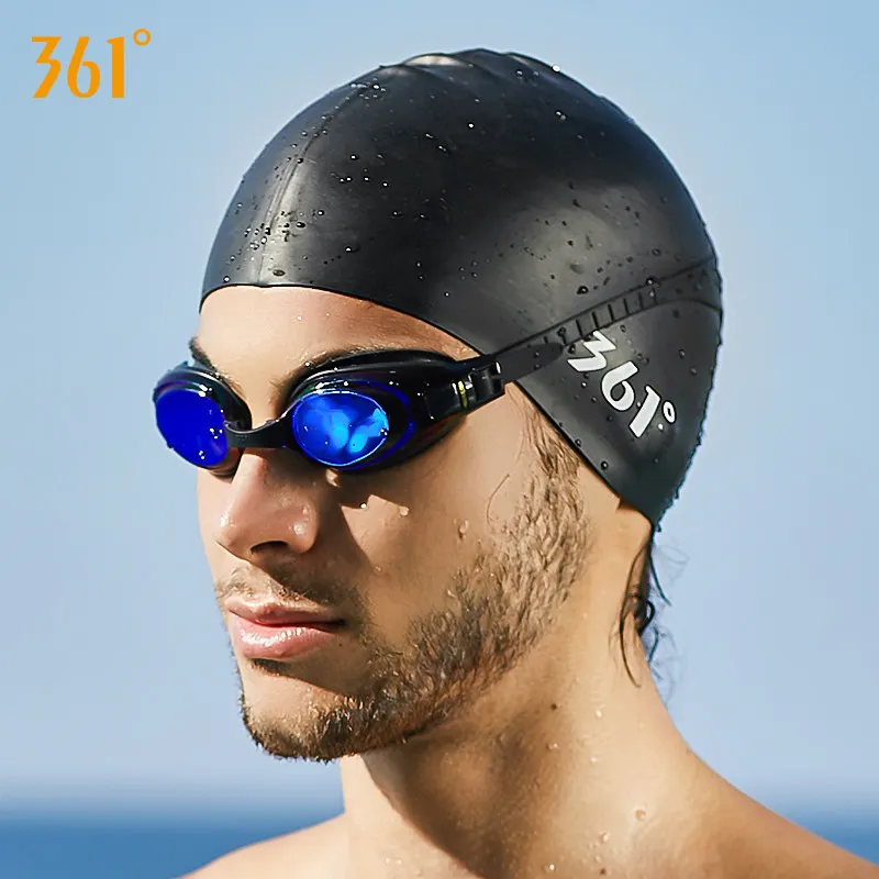 361 ° Volwassenen Waterdichte Flexibele Siliconen Oor Lange Haar Bescherming Surfen Badmuts Plus Size Duiken Hoed Water Sport Baden cap