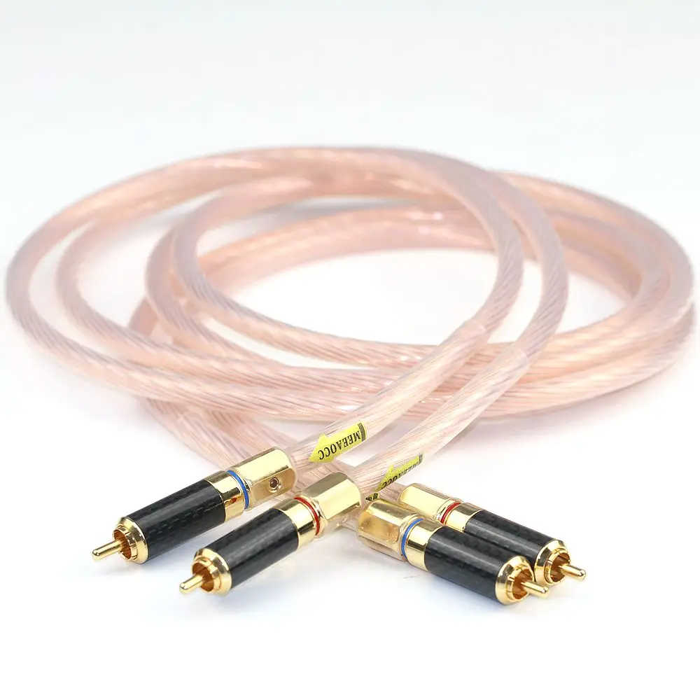 Neotech UPOCC 7N HiFi CD power amplifier Signal cable Double Lotus RCA Audio cable Carbon Fiber 24K gold plated RCA plug