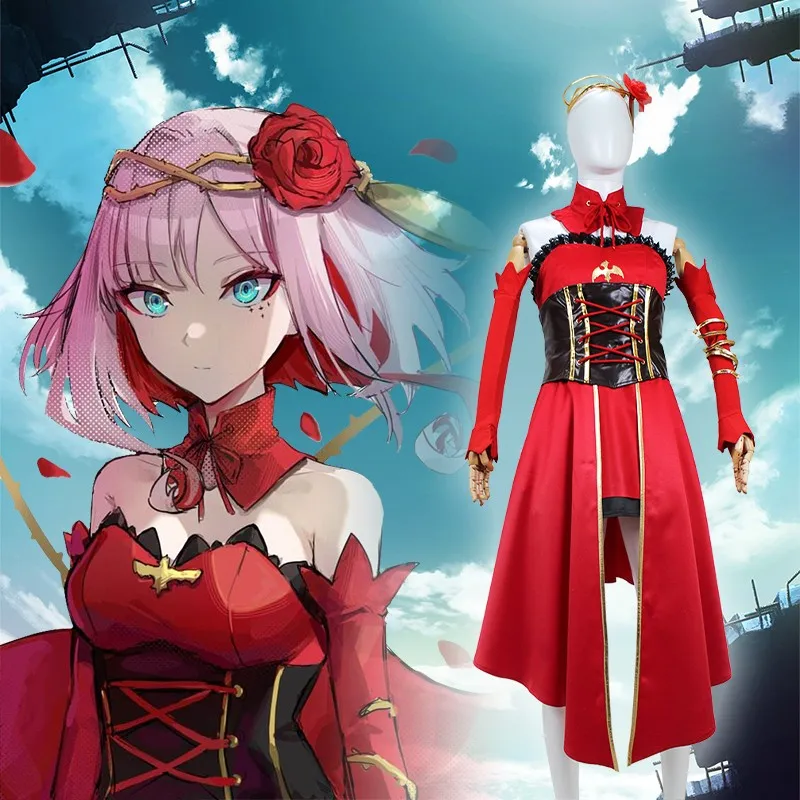 

Takt Op. Destiny Cosette Schneider Strapless Detachable Sleeves Open Front Dress Outfit Anime Cosplay Costume F018