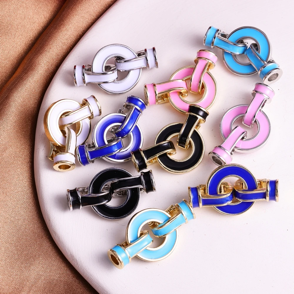 Juya DIY Basic Metal Cz Connector Fastener Lock Clasps Accessories For Handicraft Needlework Baroque Pearls Beads Jewelry Making view 6
