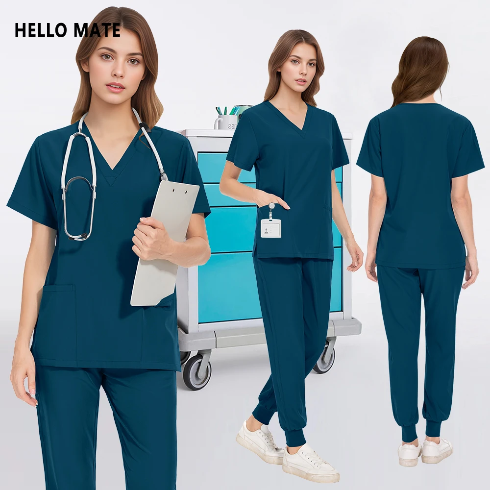 

Medical Clinical Workwear Jogger Man Women Scrub Set Dentist Pharmacy Work Clothing Medical Nursing Uniform Doctor Surgical Wear