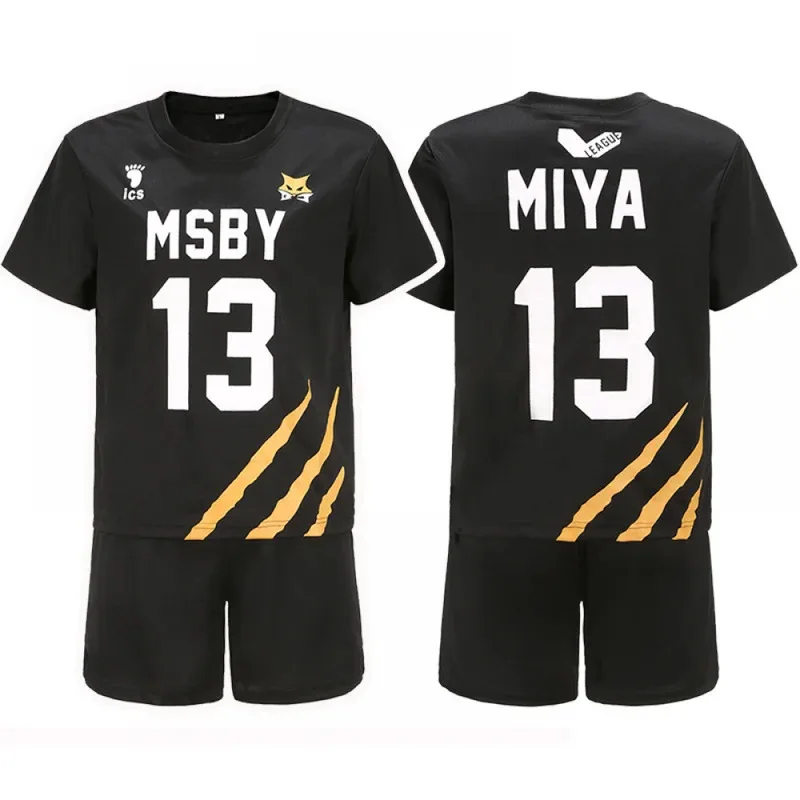 Anime Miya Atsumu Cosplay Jersey Msby Black Jackal Cosplay T-Shirt with Pants Sport Suits Halloween Carnival Party Suit