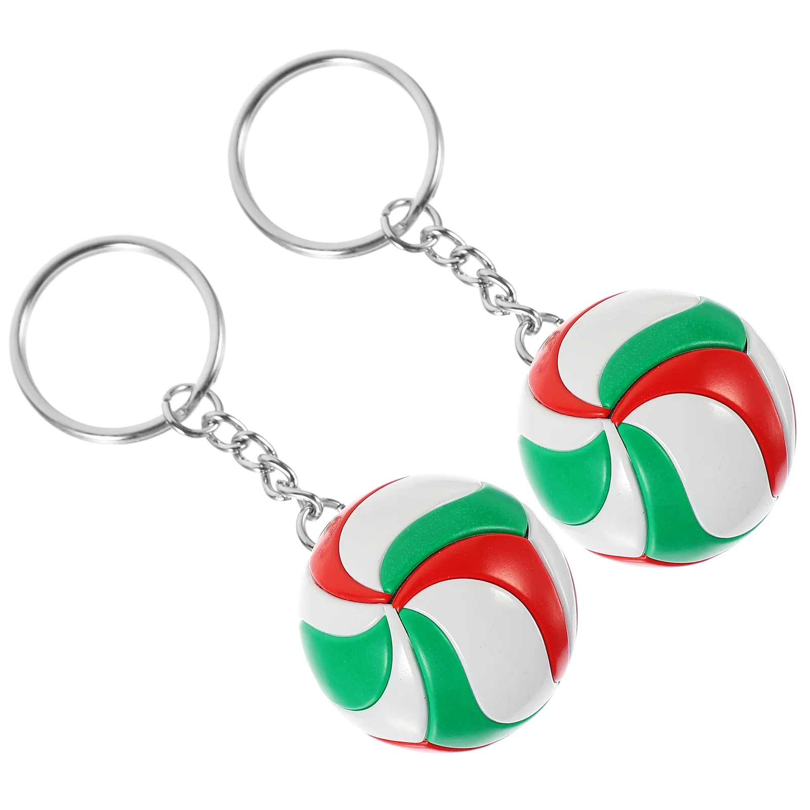 

2 Pcs Key Chains Volleyball Model Toy Decorative Charm Colorful Adorable Bag Pendant Children Portable Keychain Student