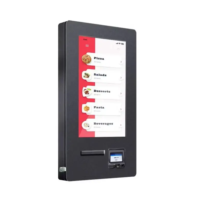 21.5-inch Fast Food Self-Service Kiosk: Countertop/Wall-Mountable Totem With QR Code Scanner & Payment Function