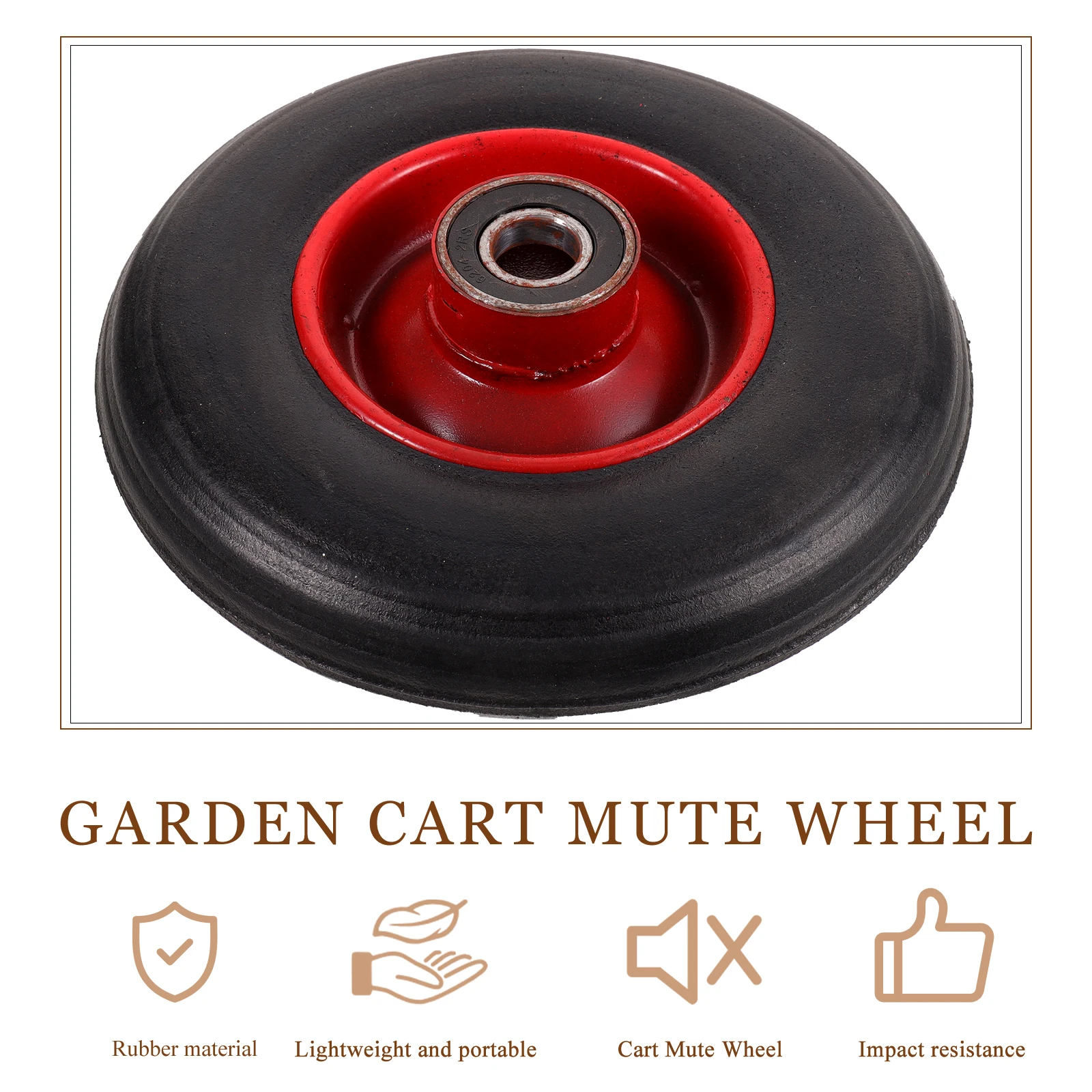 

Silent Rubber Tires Wheelbarrow Wheels Replacement Garden Cart Yard Lawn Mower Durable Shock Absorbing Utility Trolley