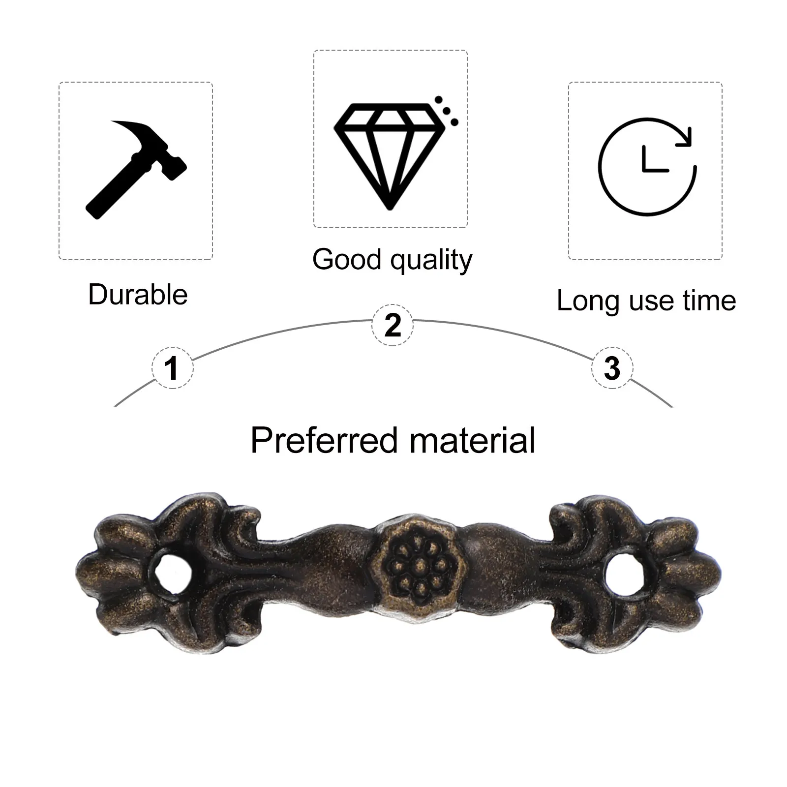 24Pcs Premium Zinc Alloy Cabinet Handles Bronze Vintage Drawer Pulls for Dresser Chest Cupboard Bookcase Furniture
