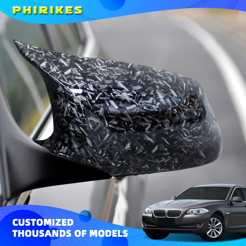 

Car Rearview Mirror Cap Side Mirror Covers Carbon Fiber Style Black Fit For BMW 5 Series F10 F11 F18 Pre-LCI 2010-2013